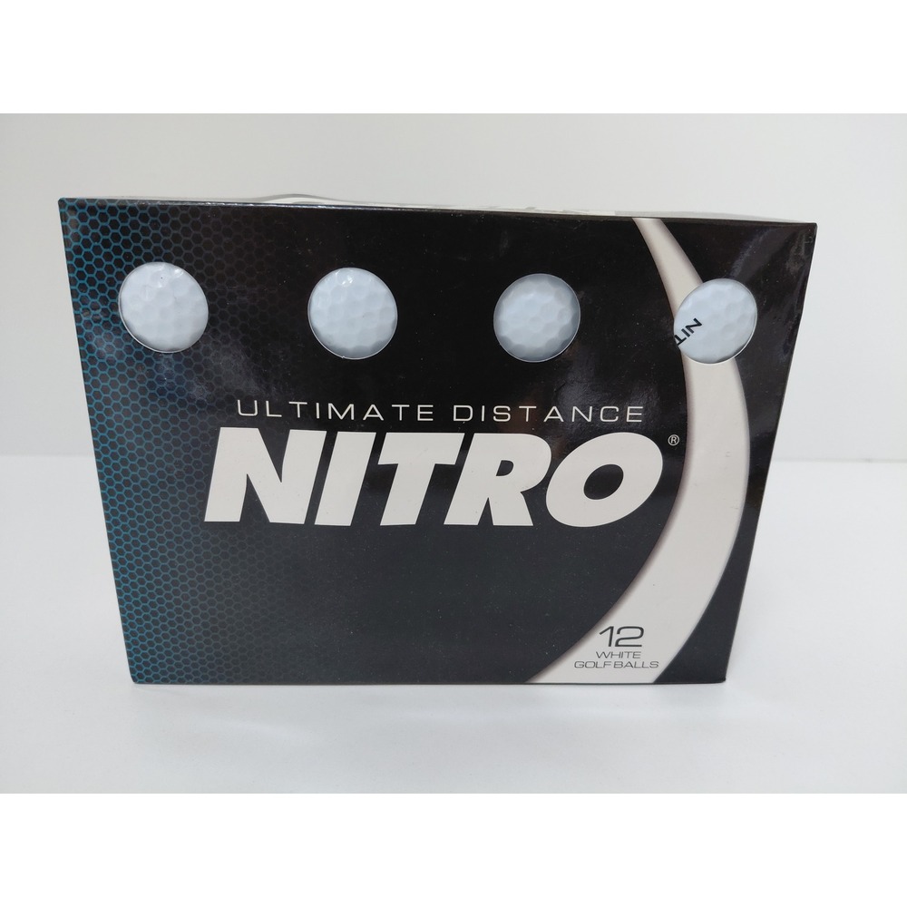 Nitro Ultimate Distance White Golf Balls 12 Pack Two Piece Titanium Core New
